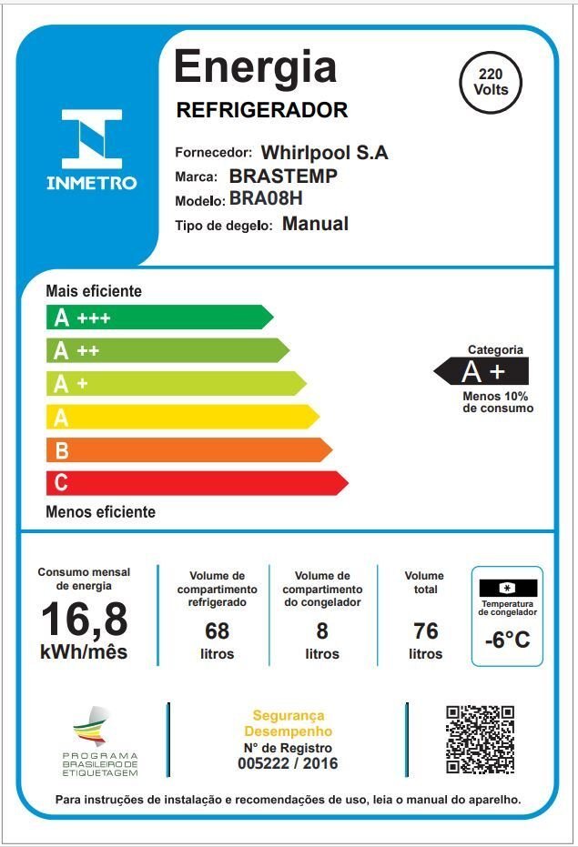 Frigobar Brastemp Retrô 76 Litros Classic Red - Bra08hv 220v - 8