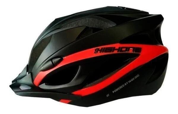 Capacete Ciclismo Bike Mtb High One Win Preto Vermelho Led G - 2