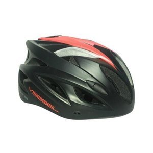 Capacete Bike Mtb Vessel Regulagem/Led M Preto Com Vermelho