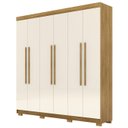Ver imagem 1 de Guarda Roupa Casal 218cm 6 Portas Elegance Nature/champanhe - Vila Rica