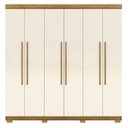 Ver imagem 6 de Guarda Roupa Casal 218cm 6 Portas Elegance Nature/champanhe - Vila Rica