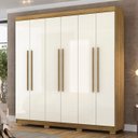 Ver imagem 2 de Guarda Roupa Casal 218cm 6 Portas Elegance Nature/champanhe - Vila Rica