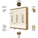 Ver imagem 3 de Guarda Roupa Casal 218cm 6 Portas Elegance Nature/champanhe - Vila Rica