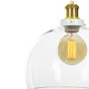 Ver imagem 4 de Lustre Pendente Château Bola Grande Vidro Branco com Gold 30