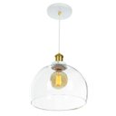 Ver imagem 1 de Lustre Pendente Château Bola Grande Vidro Branco com Gold 30
