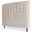 Ver imagem 1 de Cabeceira Estofada Cama Box Casal Louise 140cm Suede Marfim