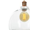 Ver imagem 4 de Lustre Pendente Château Bola Grande Vidro Branco com Cobre 30