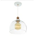Ver imagem 3 de Lustre Pendente Château Bola Grande Vidro Branco com Cobre 30