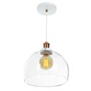 Ver imagem 1 de Lustre Pendente Château Bola Grande Vidro Branco com Cobre 30