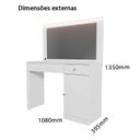 Ver imagem 3 de Escrivaninha Penteadeira com LED Nina 108cm Branco Fosco