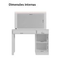 Ver imagem 6 de Escrivaninha Penteadeira com LED Nina 108cm Branco Fosco