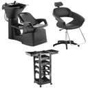 Ver imagem 1 de Kit Salão Dompel 3 Peças Profissional – Lavatório Champ Smart + Cadeira Primma + Carrinho Vegas