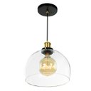 Ver imagem 3 de Kit 2 Lustre Pendente Château Bola Grande Vidro Preto Gold