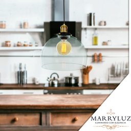 Lustre Pendente Château Bola Grande Vidro Preto c /Gold 30 - 6