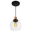 Ver imagem 2 de kit 2 Lustre Pendente Château Bola Media Vidro Preto /Cobre