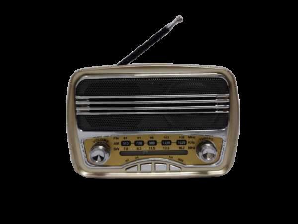 Rádio Retrô Mini com Bluetooth USB Mp3 Am/Fm Song Star - Dourado - 1