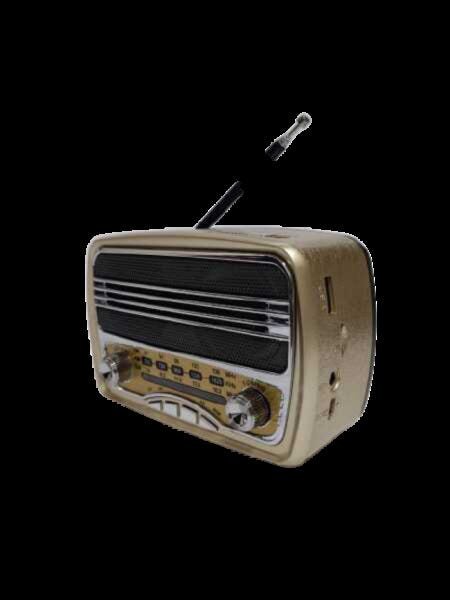 Rádio Retrô Mini com Bluetooth USB Mp3 Am/Fm Song Star - Dourado - 2
