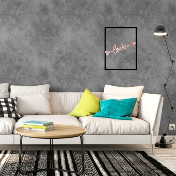 Quadro Decorativo Love Cupido Rosé Gold Espelhado Premium - 2