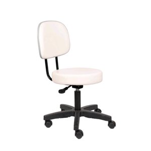 Cadeira Mocho com Encosto Secretaria com L Duplo com Regulagem de Altura Corano Branco
