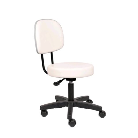 Cadeira Mocho com Encosto Secretaria com L Duplo com Regulagem de Altura Corano Branco