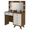 Ver imagem 2 de Penteadeira Camarim Luna com Banqueta Malbec Off White – Luapa Móveis