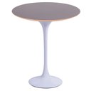 Ver imagem 1 de Mesa Saarinen Lateral Oval Fórmica Preta 57x38cm - Base Branca