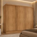 Ver imagem 1 de Guarda-Roupa Casal 100% MDF com 3 Portas de Correr e 4 Gavetas 182cm Multimóveis CR35537 Madeirado