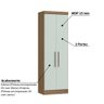 Quarto Modulado Solteiro Infinity com 5 Portas - Macadâmia/Pistache - 2