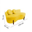 Ver mais imagens de Namoradeira Sofá Feijão Lounge Orgânica Couro Amarelo