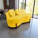 Ver imagem 1 de Namoradeira Sofá Feijão Lounge Orgânica Couro Amarelo