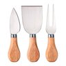 Kit 3 Unidades Jogo de Cortar Queijo Garfo Espátula e Faca - 1
