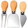 Kit 3 Unidades Jogo de Cortar Queijo Garfo Espátula e Faca - 6