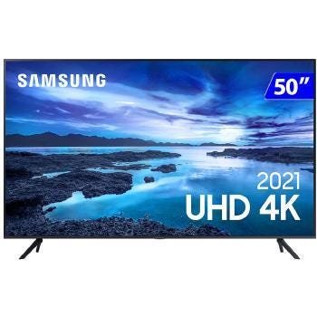 TV 50 Polegadas Samsung Crystal Smart 4K Comando Voz - Un50Au7700Gxzd