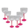 Kit 6 Taças Gin Haste Rosa Acrílico Copo Gin - 1