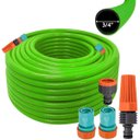 Ver imagem 1 de Mangueira De Jardim 30m Metros + Esguicho C/ Jato Regulável + Engate Rápido 3/4" e 5/8" + Bico Torne