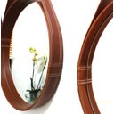 Ver imagem 4 de ESPELHO REDONDO DECORATIVO COM MOLDURA ALÇA DE COURO 60CM CARAMELO
