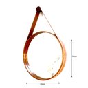 Ver imagem 6 de ESPELHO REDONDO DECORATIVO COM MOLDURA ALÇA DE COURO 60CM CARAMELO