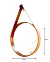 Ver imagem 6 de ESPELHO REDONDO DECORATIVO COM MOLDURA ALÇA DE COURO 60CM CARAMELO