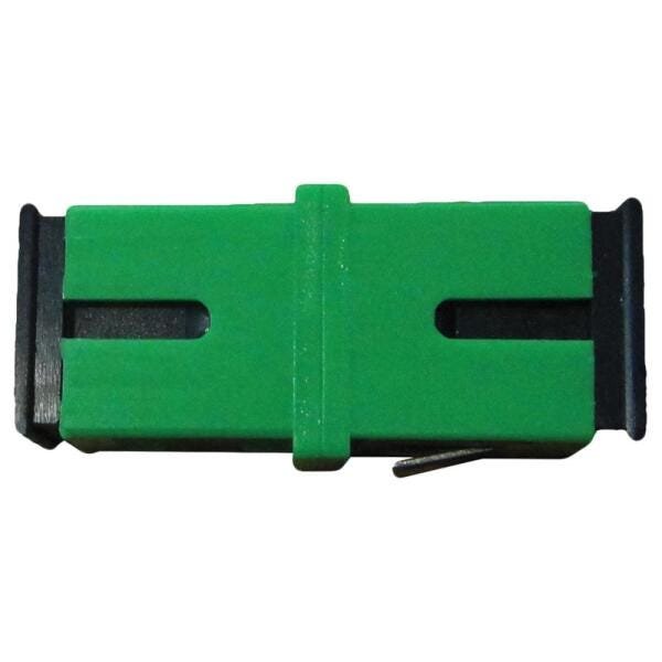 Adaptador Acoplador Optico Simplex Sc/Sc/ Apc/Apc sem Abra Lateral Verde - 2