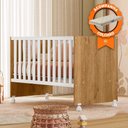 Ver imagem 4 de Berço Infantil com Colchão Doce Sonho 3540 com Rodizios Freijó Branco Qmovi Probel