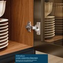 Ver imagem 4 de Cristaleira Proença 70cm 1 Porta Vidro Reflecta e 2 Gavetas Nogueira Touch-carbono Prime Tx -