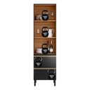 Ver imagem 6 de Cristaleira Proença 70cm 1 Porta Vidro Reflecta e 2 Gavetas Nogueira Touch-carbono Prime Tx -