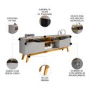 Ver imagem 3 de Rack Bancada para Tv 75 Pol 180cm Rita Off/naturalle B02 - Mpozenato