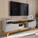 Ver imagem 2 de Rack Bancada para Tv 75 Pol 180cm Rita Off/naturalle B02 - Mpozenato