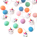 Ver imagem 1 de Luminária Infantil Unicórnios Cormilu Led, À Pilha, 10 Bolas, 1.5m