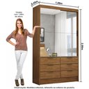 Ver imagem 4 de Guarda Roupa Casal Modulado Sevilha 4 e 2 Portas 8 Gavetas Premium Carioca Móveis