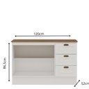 Ver imagem 3 de Balcão 2 Portas 3 Gavetas 120cm Americano 100% Mdf com Tampo e Rodapé Provençal