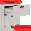 Ver imagem 5 de Balcão 2 Portas 3 Gavetas 120cm Americano 100% MDF com Tampo e Rodapé Provençal Branco/Ébano