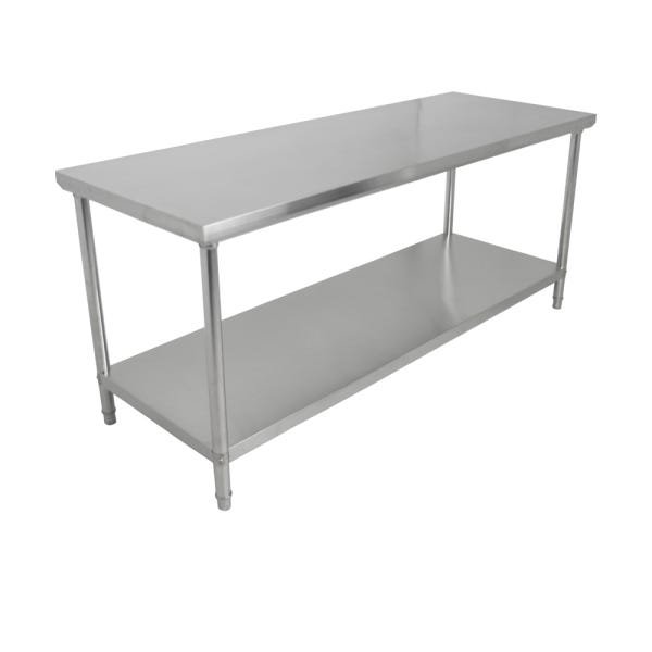 Mesa de Inox Bancada de 150x70x85cm Prateleira Lisa Desmontavel Frigopro