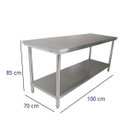 Ver imagem 3 de Mesa de Inox Bancada de 100X70X85cm com Prateleira Lisa Frigopro